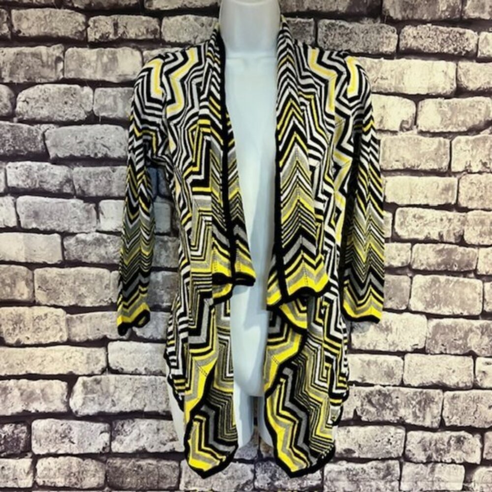 Cache No Close Shawl Front 3/4 Sleeve Sweater Size M